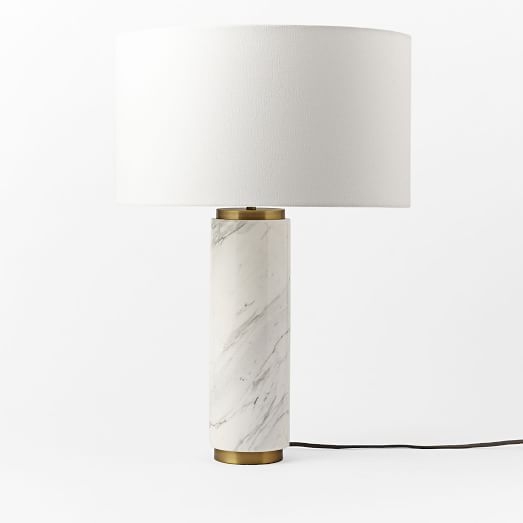 Pillar Table Lamp, Marble Base - Image 0