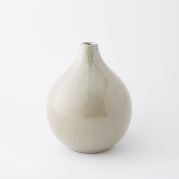 Bright Ceramicist Vase, Small Teardrop, Shell Gray - Image 0
