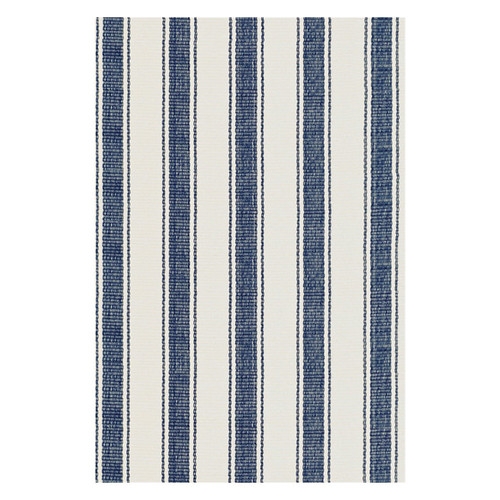 Woven Awning Blue/White Stripe Area Rug - Image 0