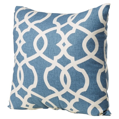 Glostrup Cotton Throw 18" Pillow -Blue-Polyester fill - Image 0