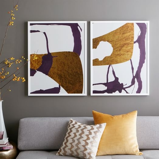 The Arts Capsule Ink Diptych - Violet Expressionist Prints I & II - Image 0