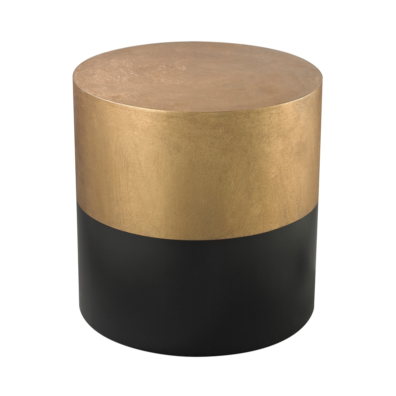 Black And Gold Draper Drum Table - Image 0