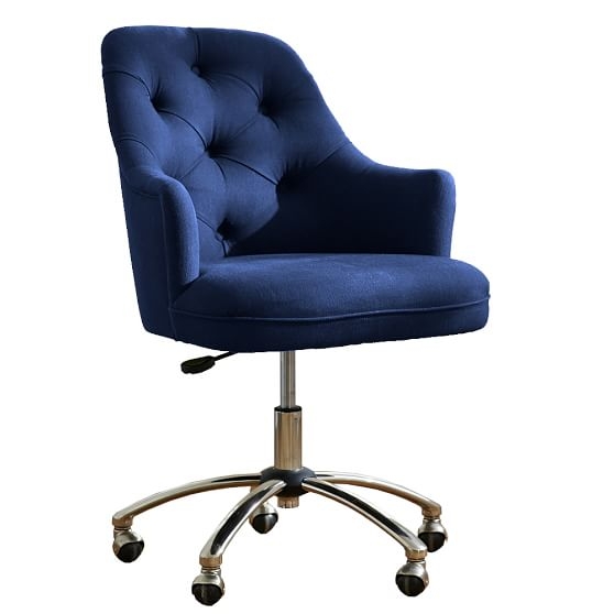 Tufted Desk Chair - Navy - Image 0