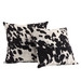 Florenza Cow Hide Print Decorative Throw Pillow, Cream and black - 18" H x 18" W - Polyfill - Image 0