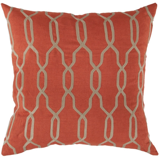 Glamorous Geometric Linen Throw Pillow, 18''SQ./Insert included - Image 0