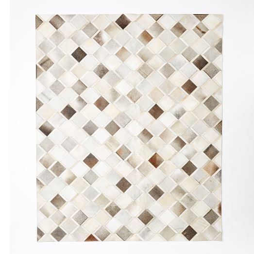 Pieced + Patched Cowhide Rug - Diamond - 8' x 10' - Image 0