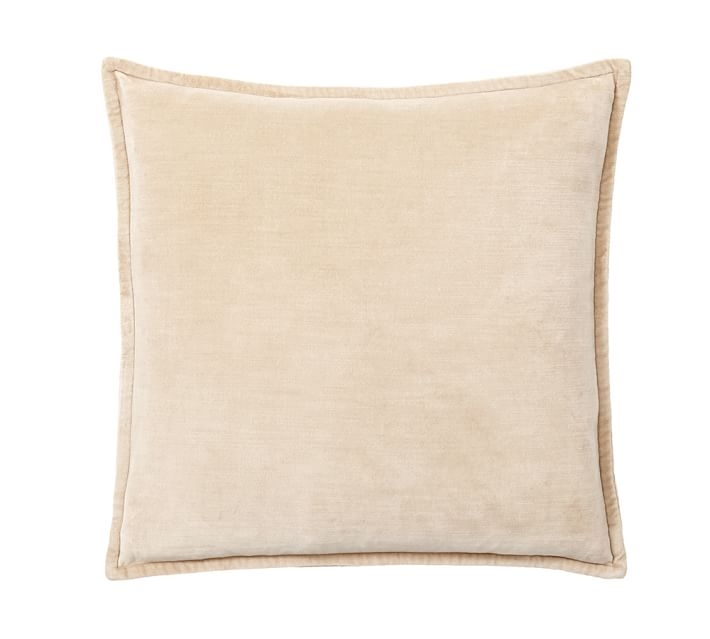 WASHED VELVET PILLOW COVER - Lambswool, 2020, No Insert - Image 0