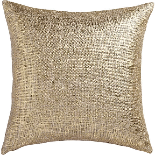 Glitterati gold 23" pillow with feather insert - Image 0