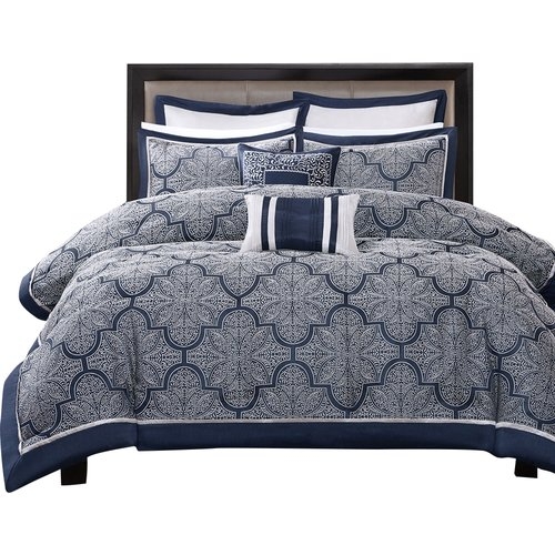 Medina Comforter King Set - Navy - Image 0