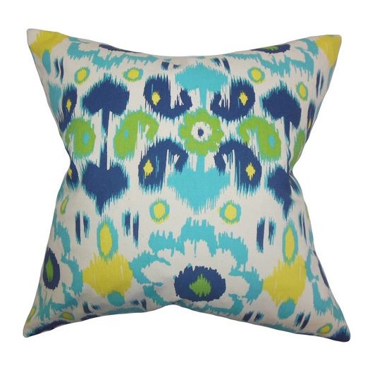 Querida Ikat Cotton Throw Pillow 18''sq. insert included - Image 0