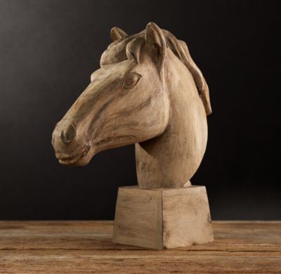 19TH C. REALIST CARVED HORSE HEAD - Image 0