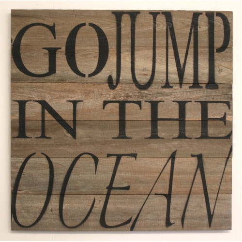 'Go Jump In The Ocean' Textual Art Plaque - Image 0