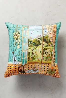 Post-Impressionism Turquoise 18" x 18" Pillow - polyfill - Image 0