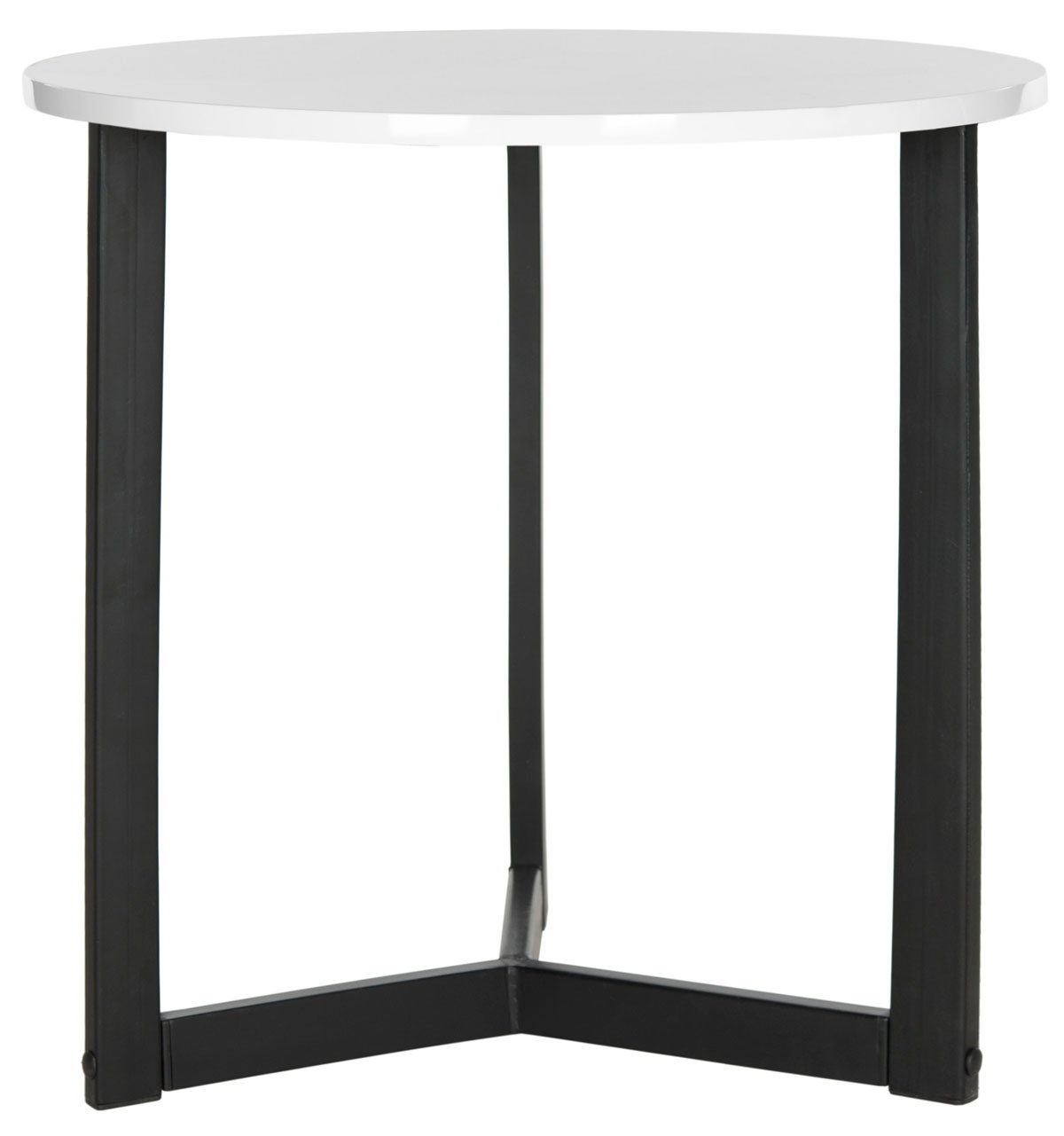 Leonard Mid Century Modern Wood End Table - White/Black - Safavieh - Image 0