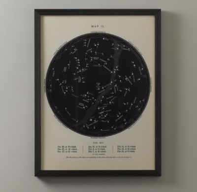 night sky map-27" x 33"-Framed - Image 0