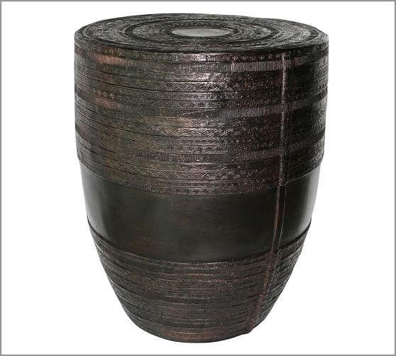 Metal Drum Accent Side Table - Image 0