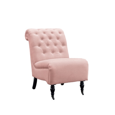 Cyclamen Roll Back Tufted Parson Chair - Washed Pink - Image 0
