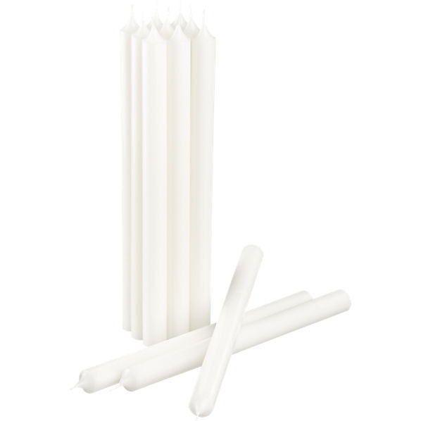 Set of 12 white taper candles - Image 0