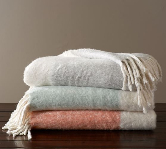 Faux Mohair Colorblock Throw, CANYON SUNSET - Image 0