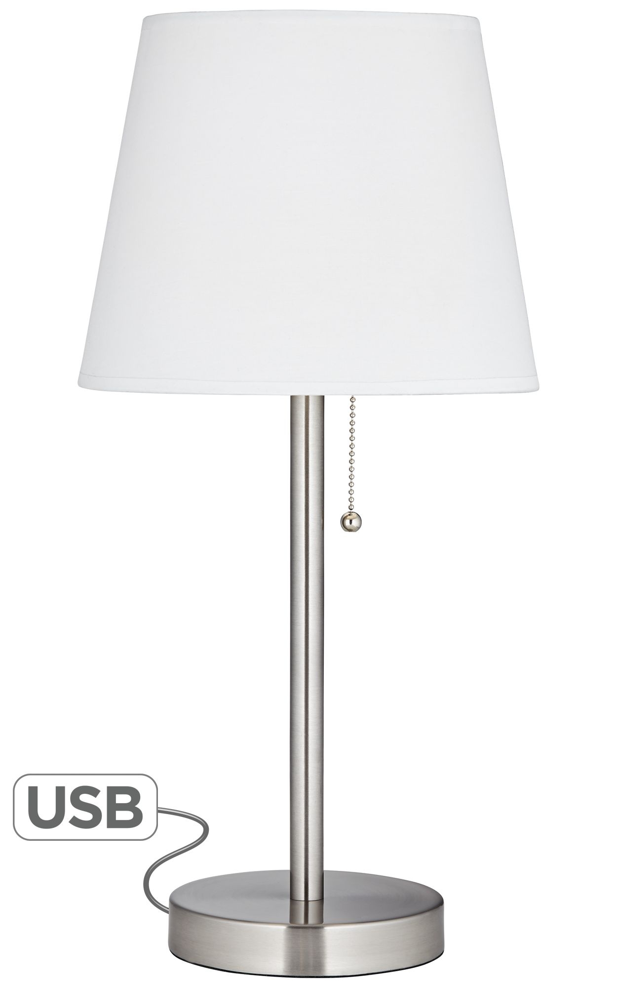 Flesner Brushed Steel Accent Table Lamp - Image 0