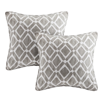 Delray Diamond Printed Throw Pillow - Grey (Polyester filling) - Image 0