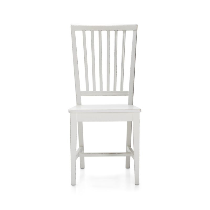 Village White Wood Dining Chair and Natural Cushion - Image 0