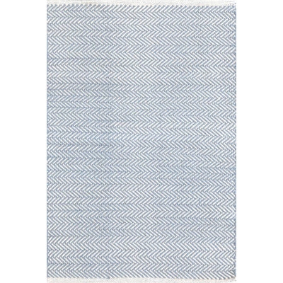 Herringbone Swedish Blue Geometric Area Rug - 2x3 - Image 0