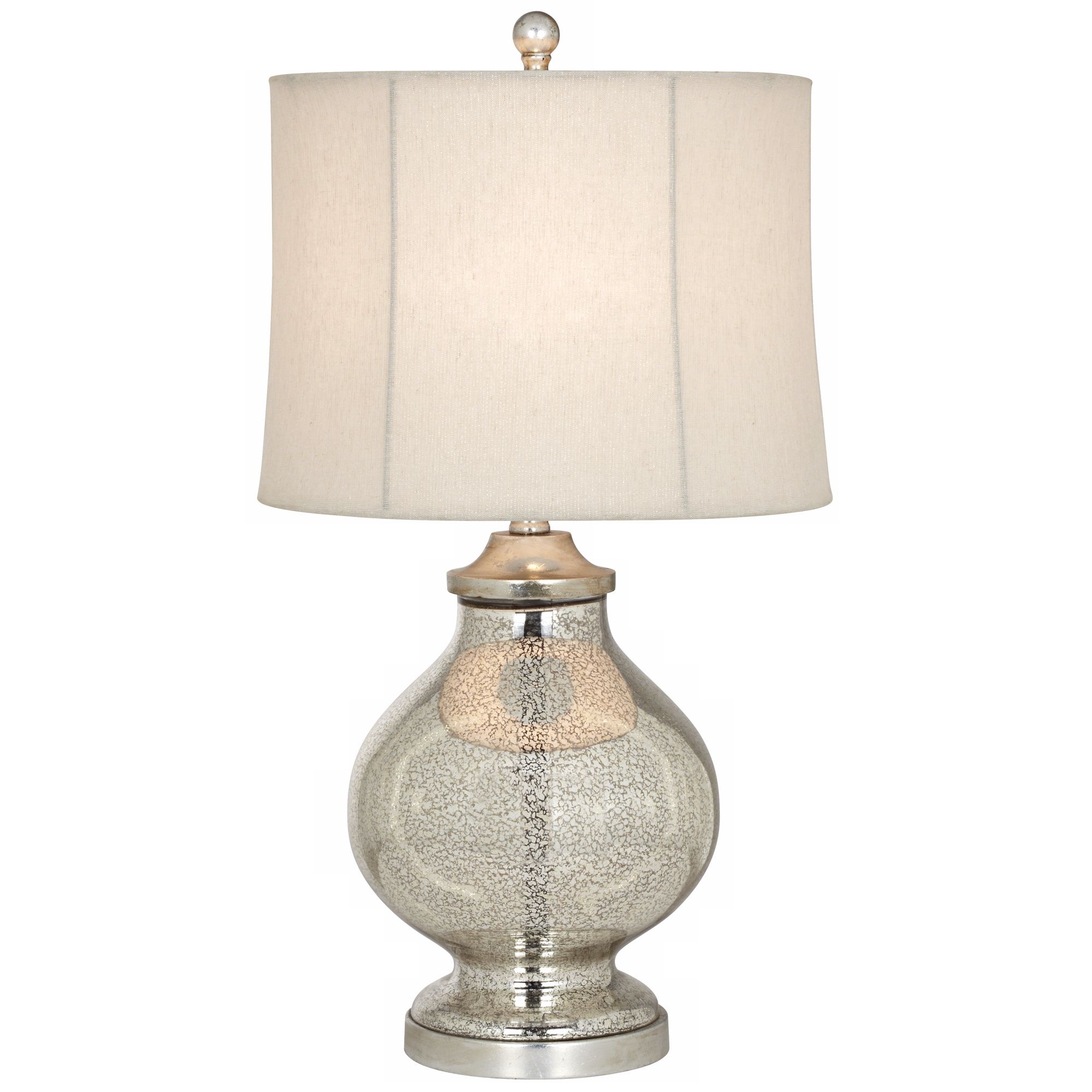 Modern Tall Silver Glass Table Lamp - Image 0