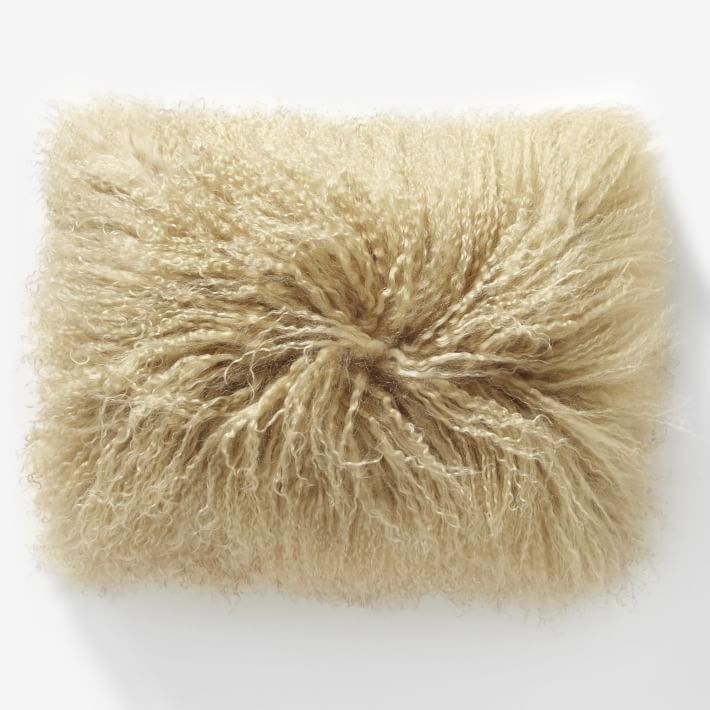 Mongolian Lamb Pillow Cover - Pebble (12"x16") - no insert - Image 0