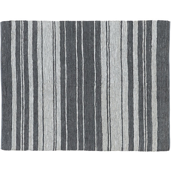 recycled leather stripe rug - Image 0