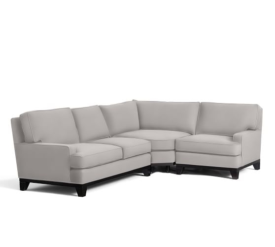 Seabury Upholstered 3-Piece Sectional - Left, Organic Cotton Twill, Gray - Image 0