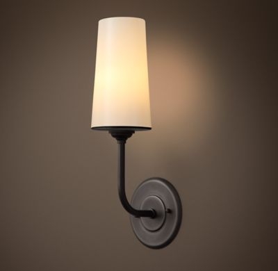 MODERN TAPER SCONCE WITH GLASS SHADE - Image 0