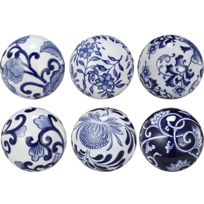 6 Piece Decorative Round Ceramic Ball Set - Image 0