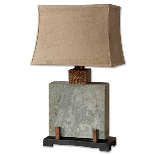 Slate 29" H Table Lamp with Bell Shade - Image 0