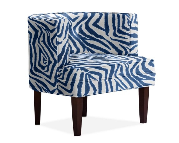 Geoffrey Chair, Zig Zag, Cotton, Navy - Image 0