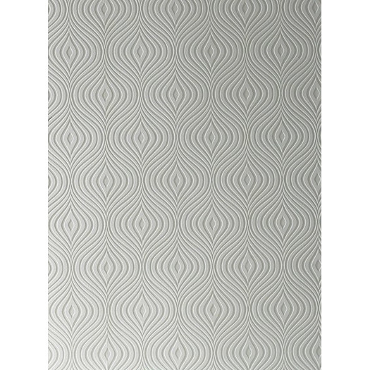 Paintable Curvy 32.8' x 20.5" Geometric Embossed Wallpaper - Image 0