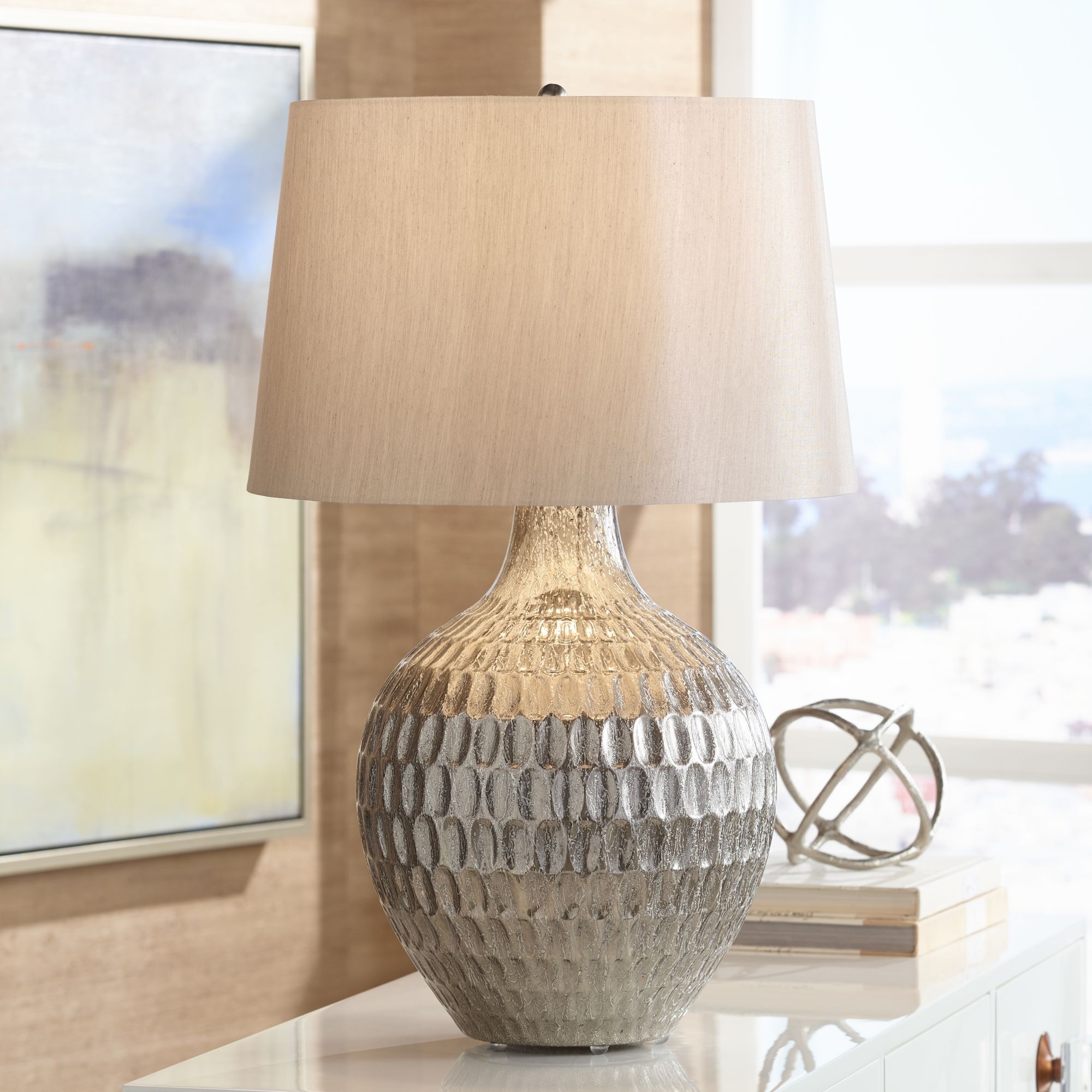 Possini Euro Burgess Textured Glass Table Lamp - Image 0