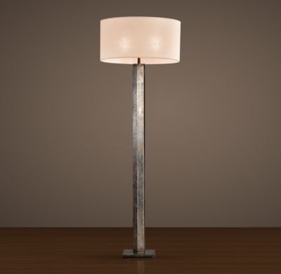 HEXAGONAL COLUMN FLOOR LAMP - Antique Silver - Image 0