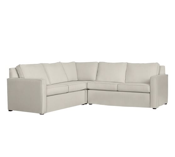 Cameron Slipcovered Square-Arm 3-Piece L-Shaped Sectional with Corner - Image 0