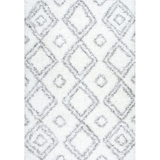 Layton White Shag Area Rug - Image 0
