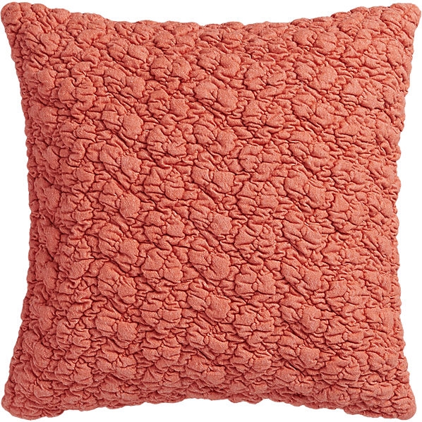 Gravel red-orange 18" pillow with feather-down insert. - Image 0
