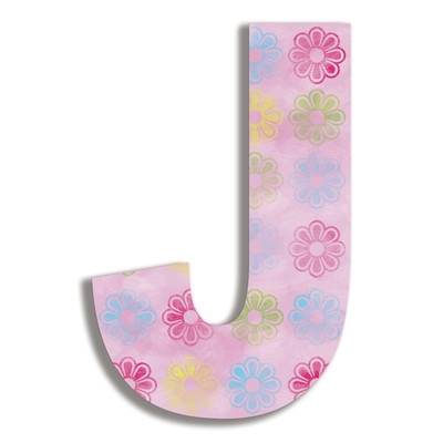 Oversized Flower Letter Hanging Initials - J - Image 0