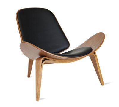 Shell Chair - Walnut - Leather (Loke) - Image 0