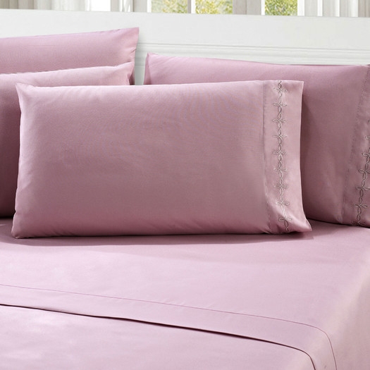 Elegant 1000 Thread Count Queen Sheet Set - Pink - Image 0