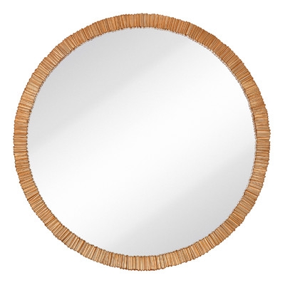 Simple Circular Textured Framed Glass Wall Mirror - Image 0