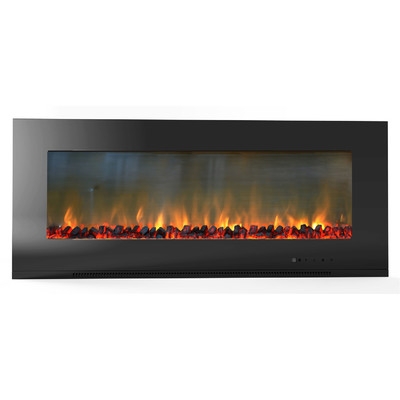 Metropolitan Wall Mount Electronic Fireplace - Realistic Logs - Image 0