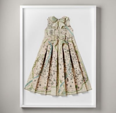 hand-folded vintage map dress - Image 0