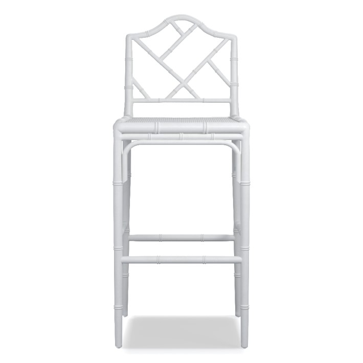 Chippendale Bar Stool - White - Image 0