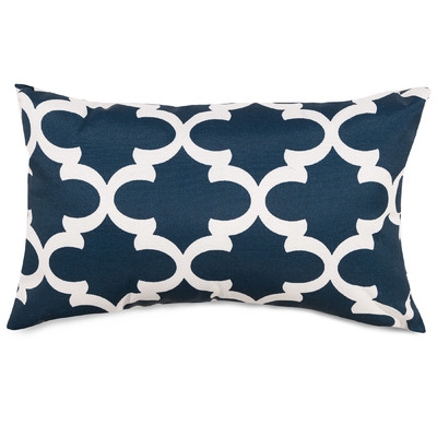 Trellis Indoor/Outdoor Lumbar Pillow - Navy, 20x12, With Insert - Image 0