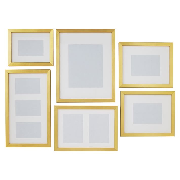 Gallery Frames, Set of 6, Gold - Image 0